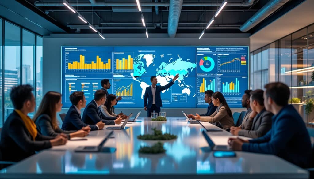 analyse approfondie par le département marketing de la marque de grande distribution pour anticiper les tendances de consommation et mieux répondre aux attentes des clients.