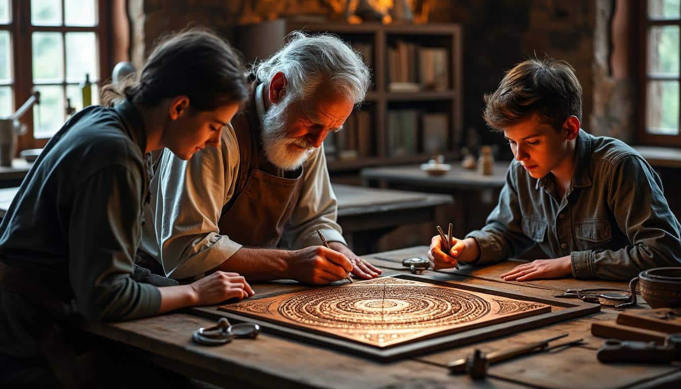 découvrez comment les ateliers de l'artisanat d'art préservent et transmettent les techniques traditionnelles de gravure sur cuivre, un savoir-faire unique et précieux.