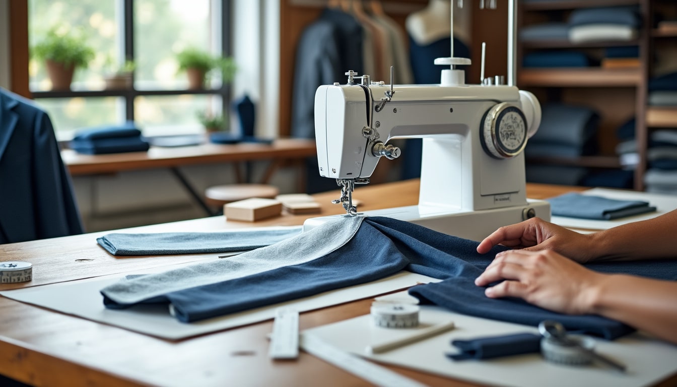 découvrez l'art de la confection de vêtements sur mesure, perfectionnée grâce au patronage précis et à l'utilisation experte de la machine à coudre pour des créations uniques et adaptées.
