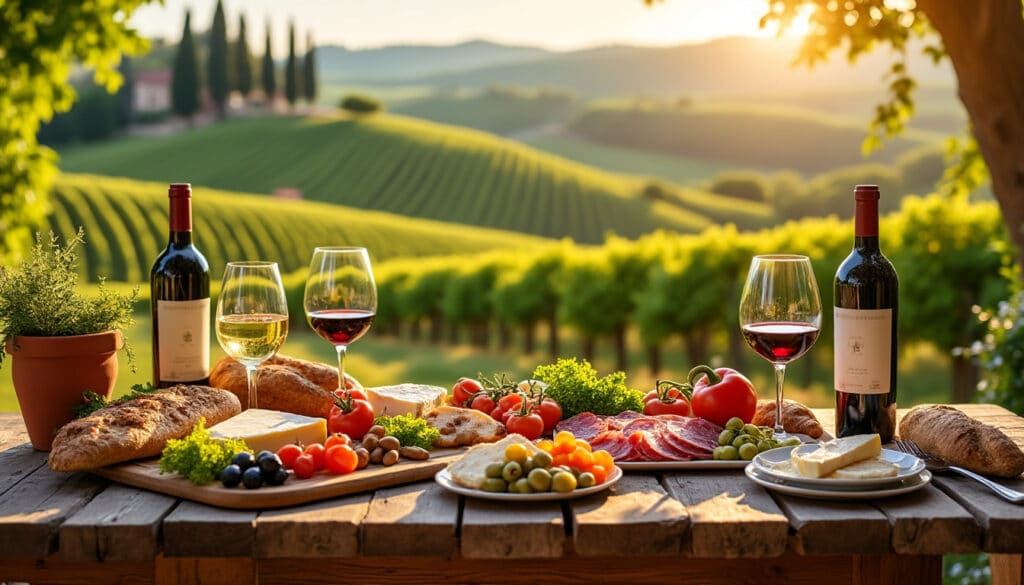 explorez la gastronomie toscane authentique à travers une expérience unique alliant dégustation de vins d'exception et découverte des saveurs locales en plein cœur des vignobles d'agritourisme.