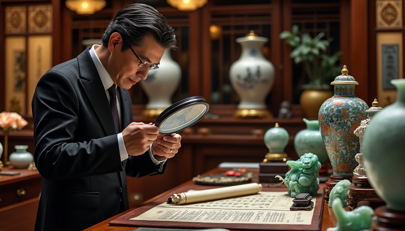 découvrez la valorisation des antiquités asiatiques grâce à l'expertise du commissaire-priseur de notre maison de ventes, garantissant authenticité et estimation précise.